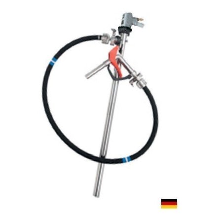 FLUX Drum Pump, Stainless Steel, 39" Long, Air Operated Motor, 470W Power, 6 ft hose, hand nozzle 24-ZORO0202